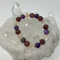 All-Star Quartz (Strawberry Quartz, Citrine & Amethyst) 10MM 2-Piece Round Bracelet Set - WorldWideMinerals-beads