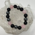Rose Quartz Triple Protection 12mm 3-Piece Round Bracelet Set (3 Minerals on 1 Bracelet) - WorldWideMinerals-beads