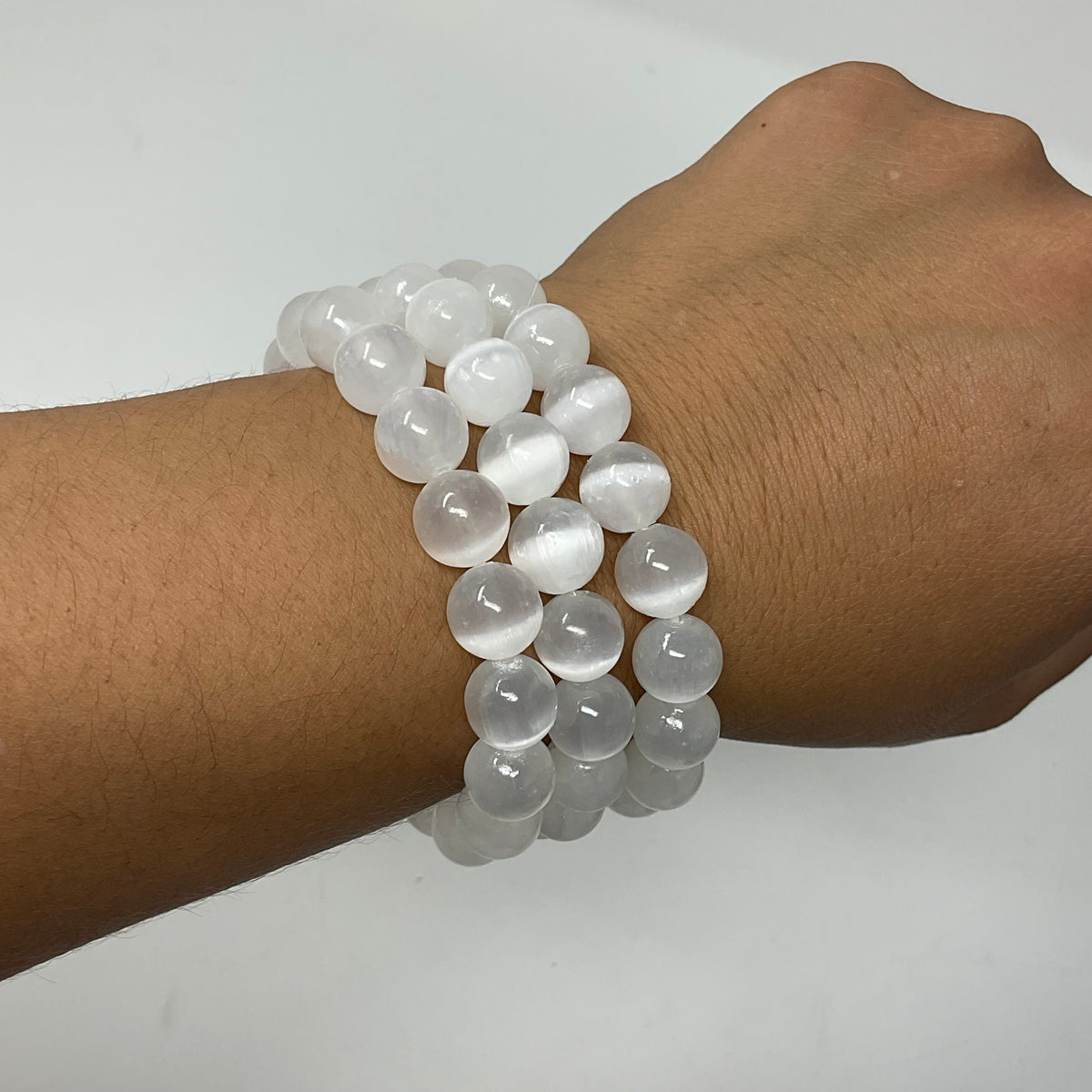 Selenite 10mm Round Bracelet