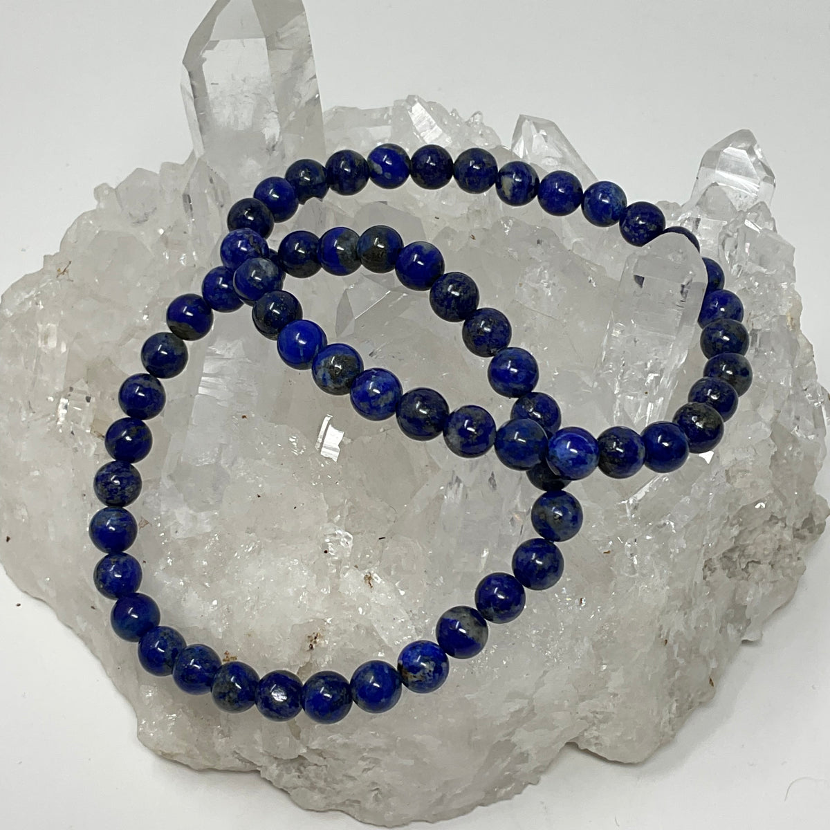 Lapis 6mm 2-Piece Round Bracelet Set