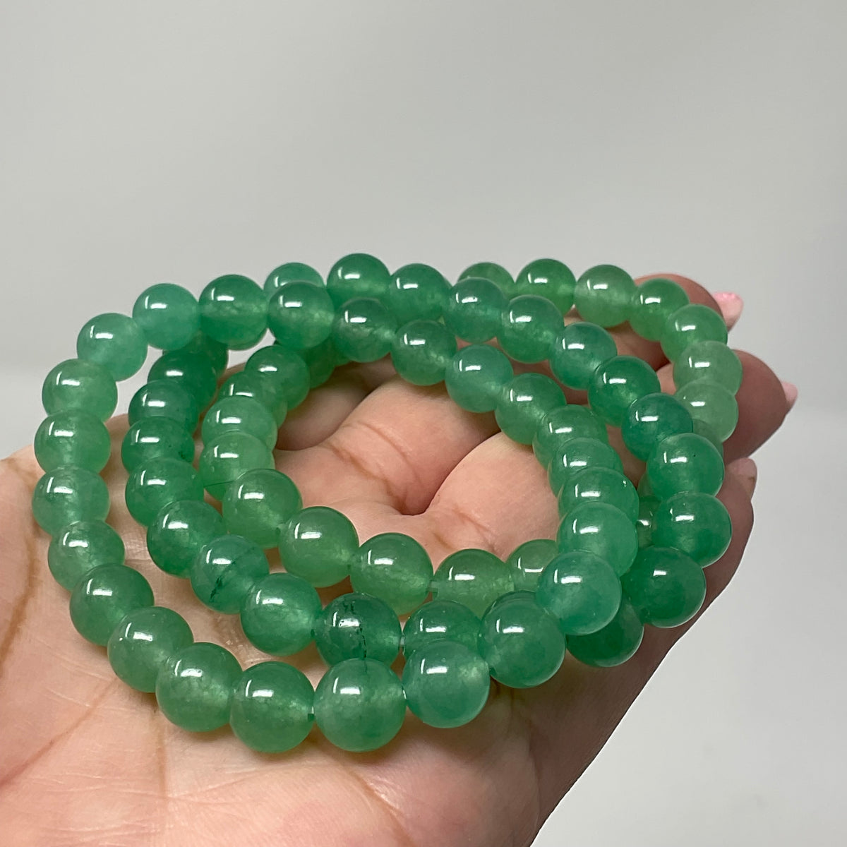 Green Aventurine 8MM 3-Piece Round Bracelet Set