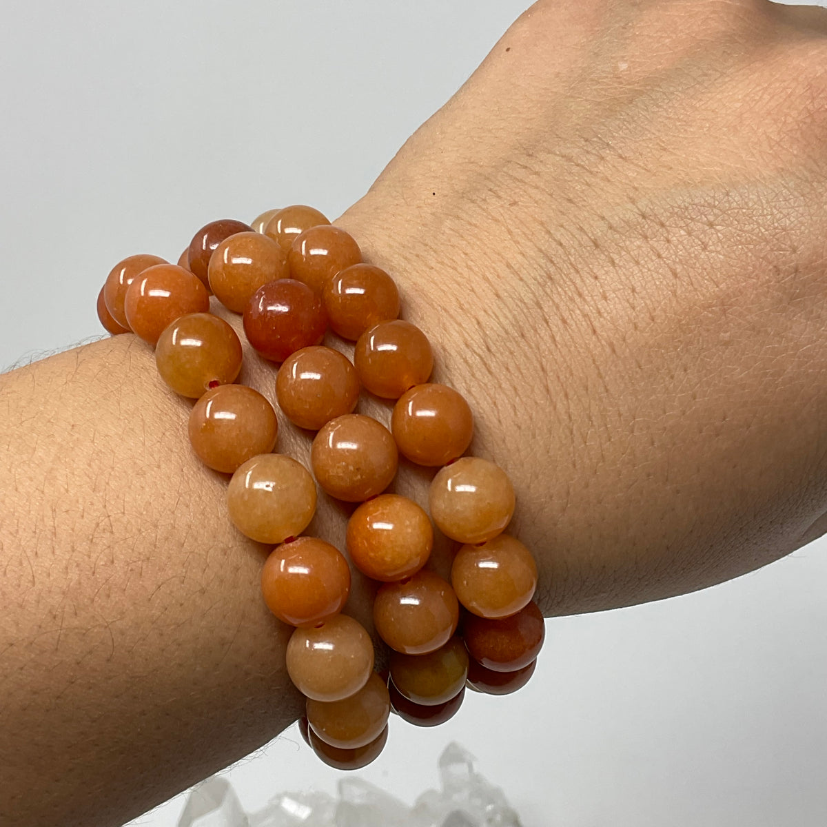 Red Aventurine 10mm 3-Piece Round Bracelet Set