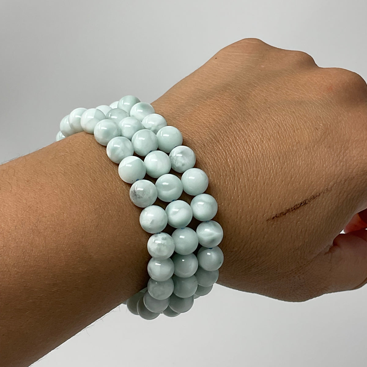 8MM Green Angelite Round Bracelet