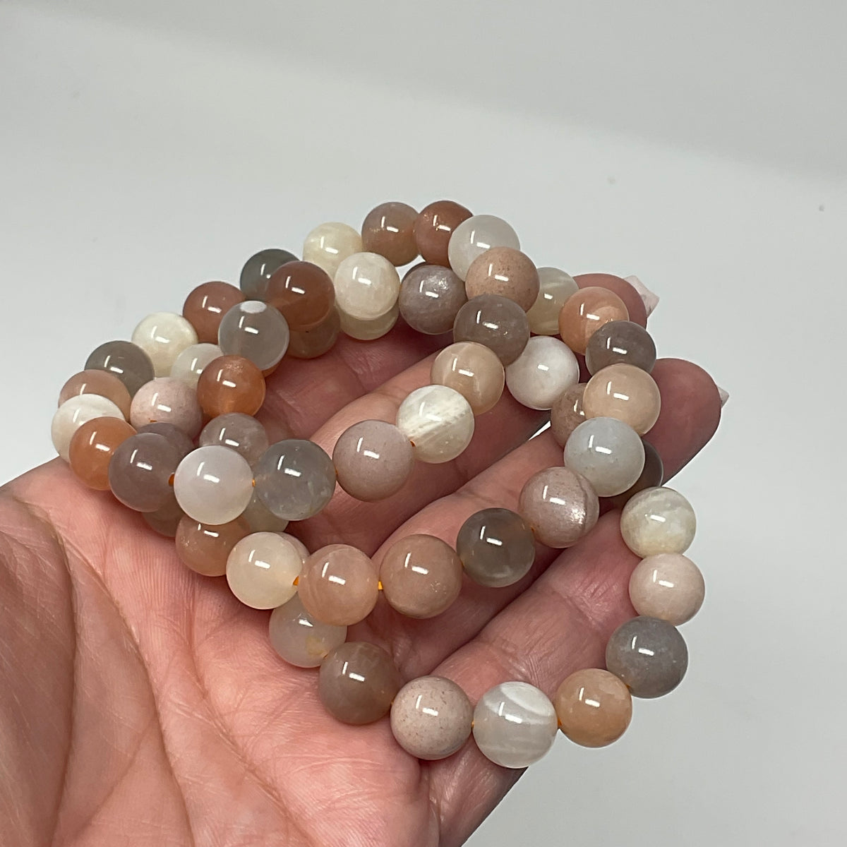 Multi-Color Moonstone 10mm Round Bracelet