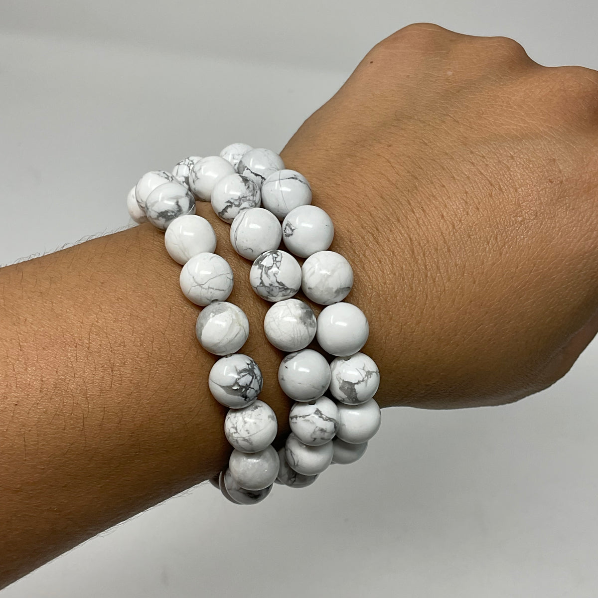 White Howlite 10mm Round Bracelet