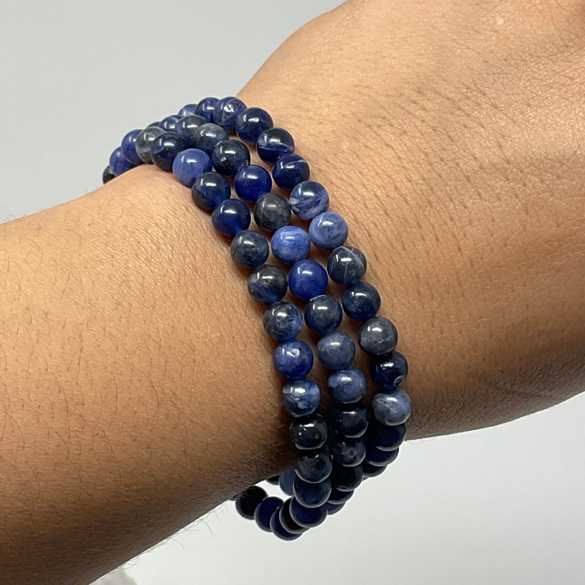 Sodalite 6mm 3-Piece Round Bracelet Set