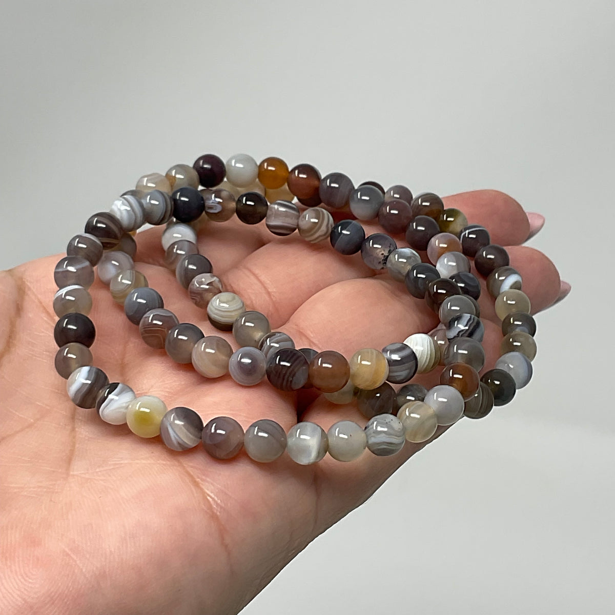 Botswana Agate 6mm Round Bracelet