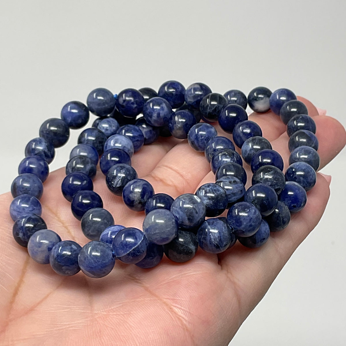 Sodalite 8mm 3-Piece Round Bracelet Set