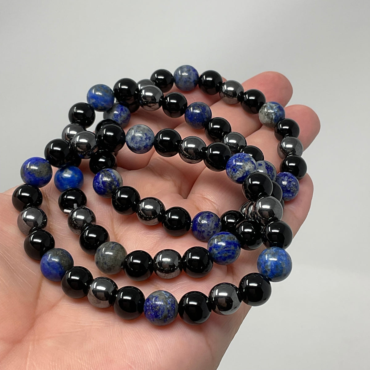 Lapis Triple Protection 8mm Round Bracelet (3 Minerals on 1 Bracelet)