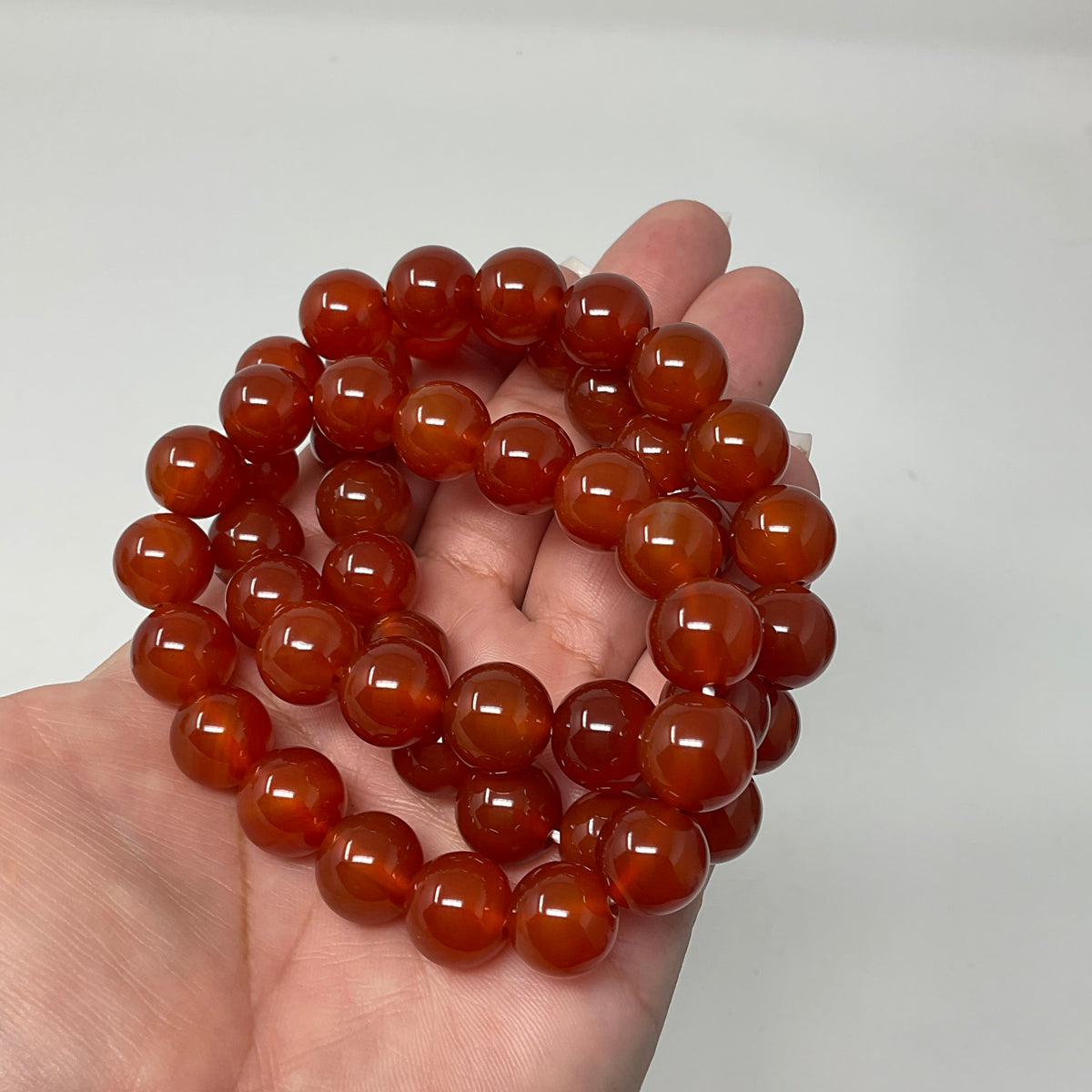 Carnelian 12mm 3-Piece Round Bracelet Set