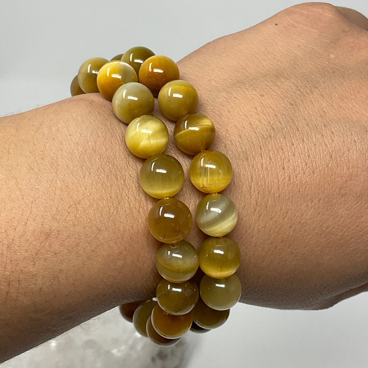 Honey Tiger Eye 10mm 2-Piece Round Bracelet Set