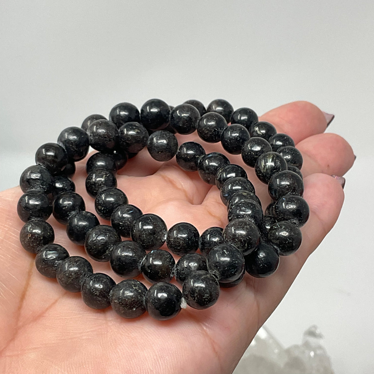 7MM-8MM Arfvedsonite Round Bracelet