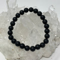 Black Tourmaline Matte Finish 8MM 3-Piece Round Bracelet Set - WorldWideMinerals-beads