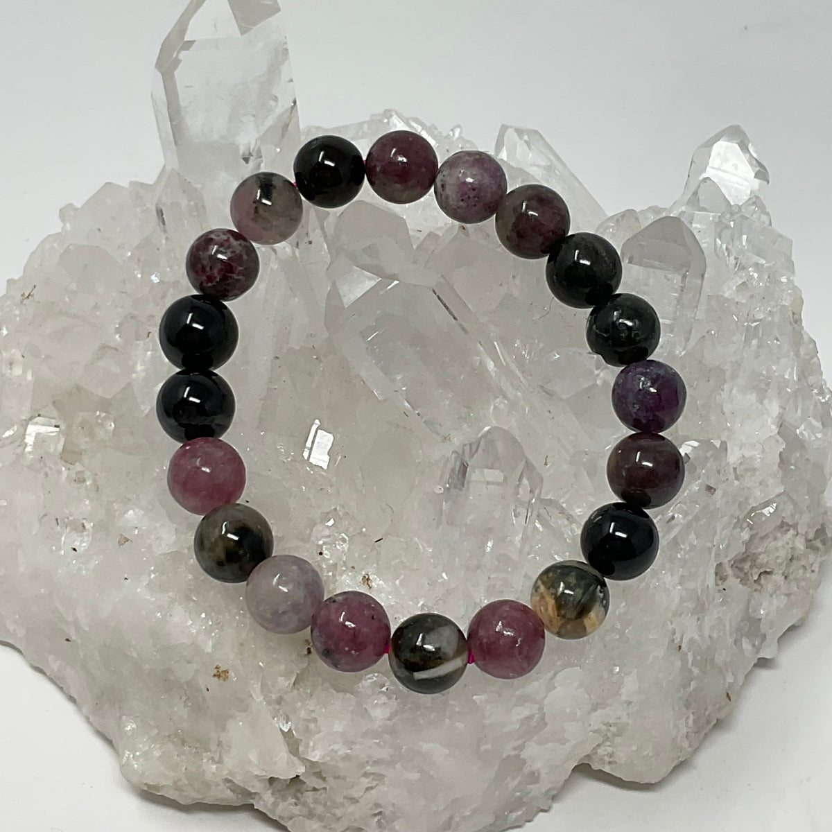 Multi-Color Tourmaline 10mm-2 Piece Round Bracelet Set