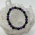 Amethyst Triple Protection 8mm Round Bracelet (3 Minerals on 1 Bracelet) - WorldWideMinerals-beads
