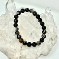 Black Eye Sardonyx Agate 8MM Round Bracelet 2-Piece Set - World Wide Gems Minerals Beads