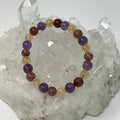 All-Star Quartz (Strawberry Quartz, Citrine & Amethyst) 8mm Round Bracelet - WorldWideMinerals-beads