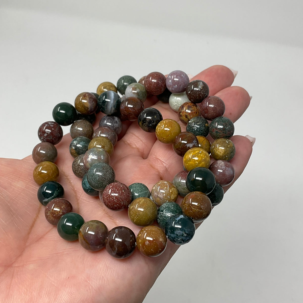 Fancy Jasper 10mm 3-Piece Round Bracelet Set