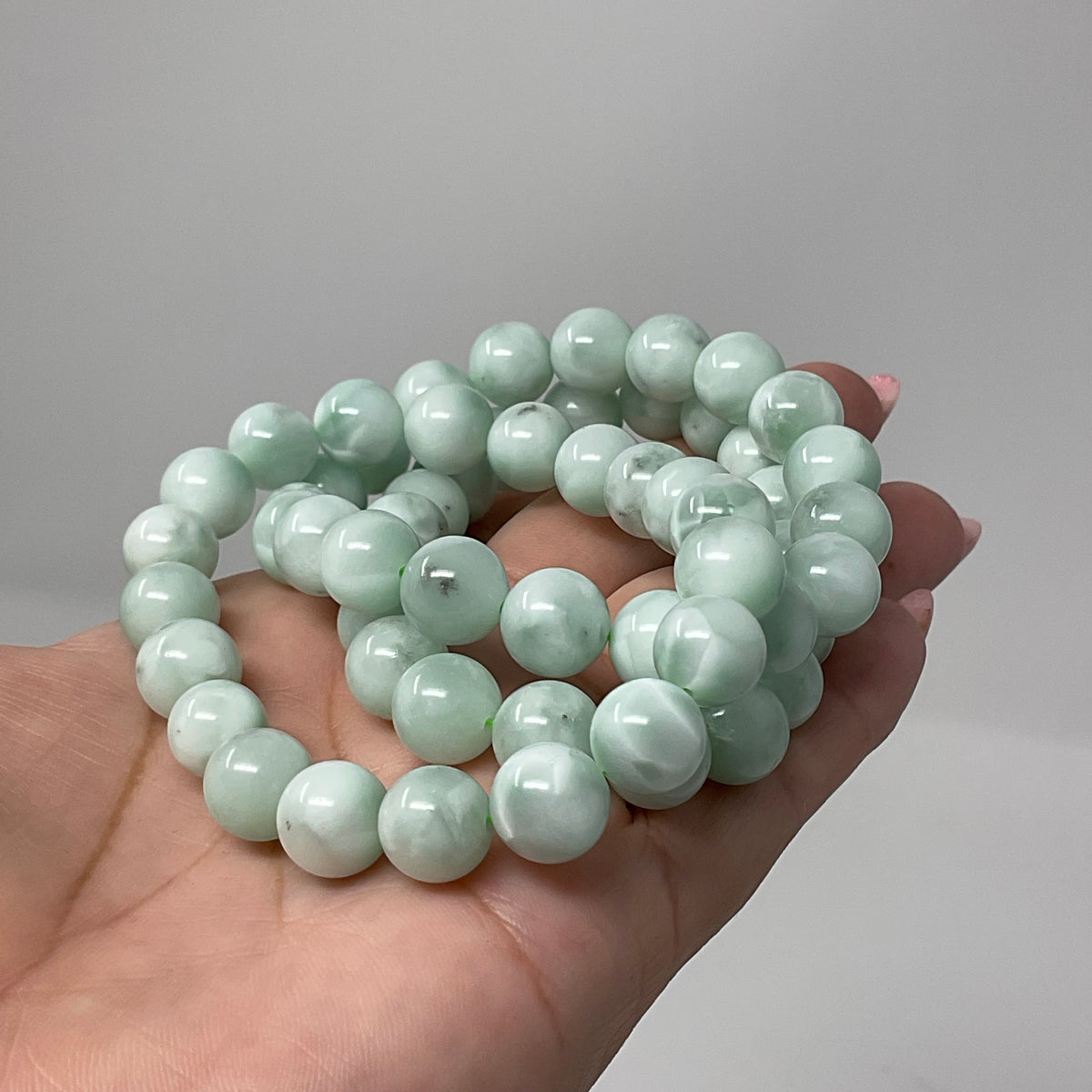 Green Angelite 10mm Round Bracelet