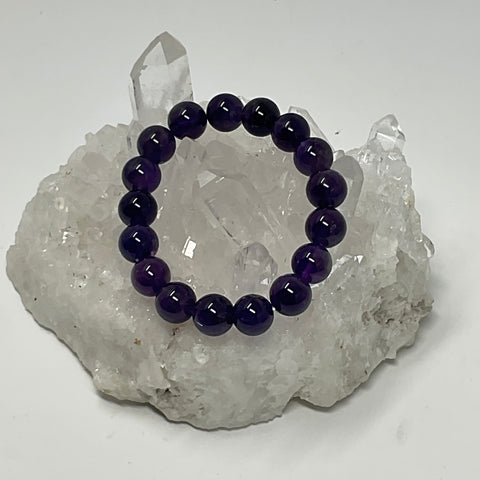 Amethyst 12mm Round Bracelet