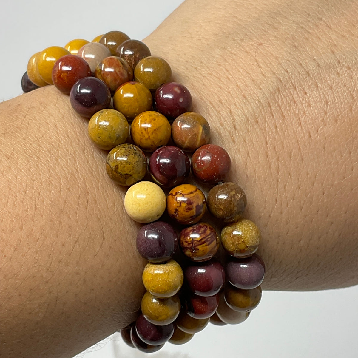 Mookaite 8MM 3-Piece Round Bracelet Set