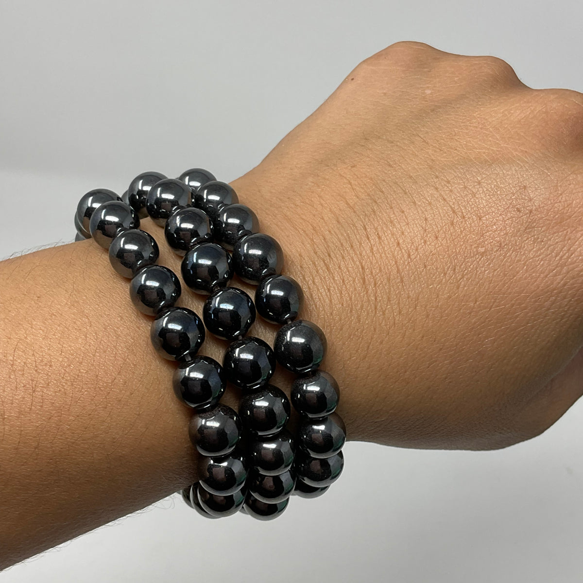 Hematite 10mm Round Bracelet