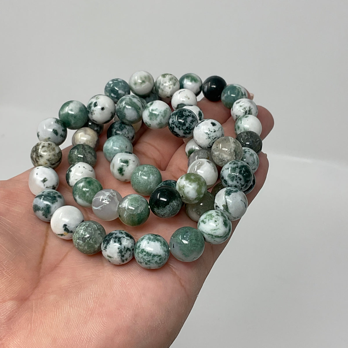 Green Tree Agate 10MM Round Bracelet