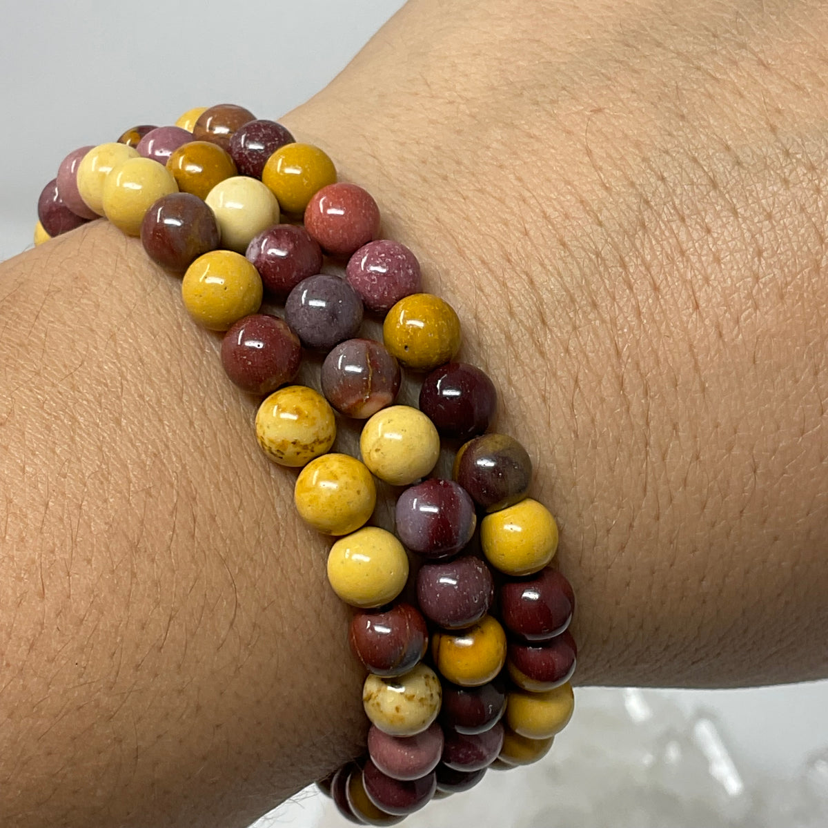 Mookaite 6MM 3-Piece Round Bracelet Set