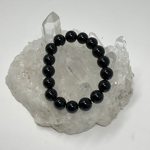 Black Tourmaline 12mm Round Bracelet