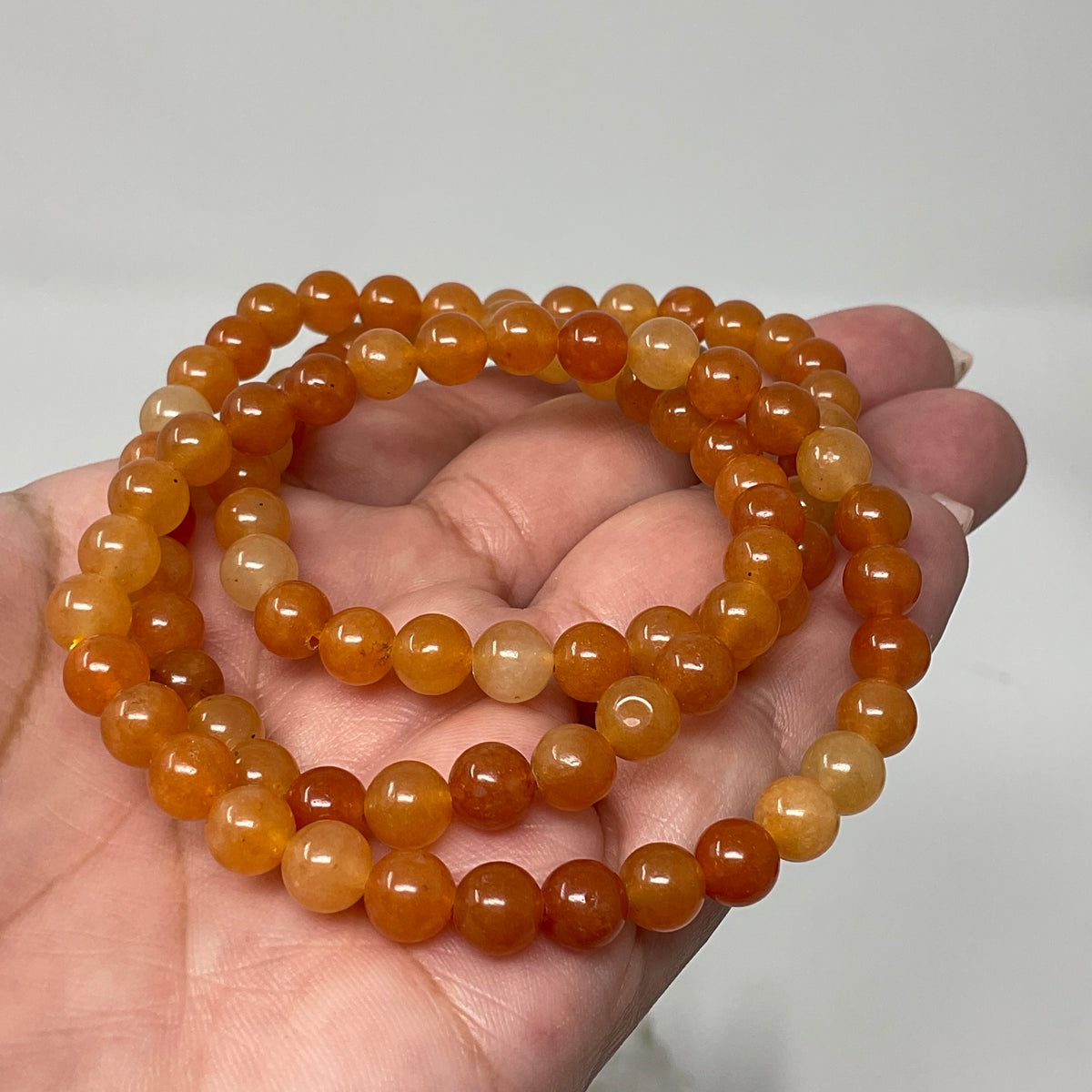 Red Aventurine 6mm 3-Piece Round Bracelet Set