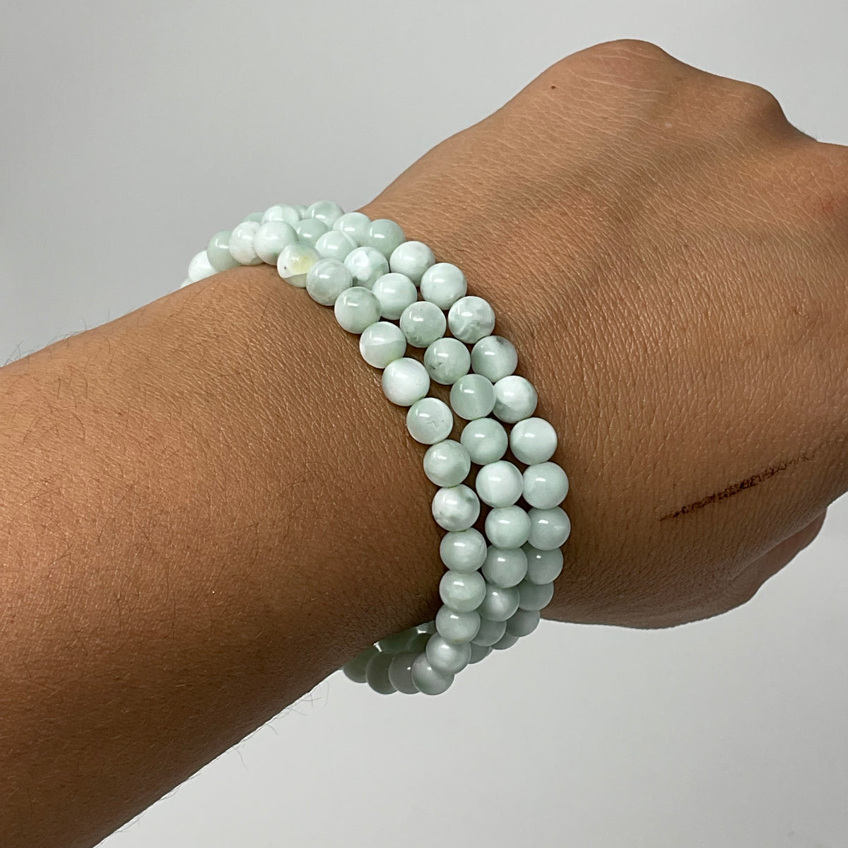 Green Angelite 6mm Round Bracelet