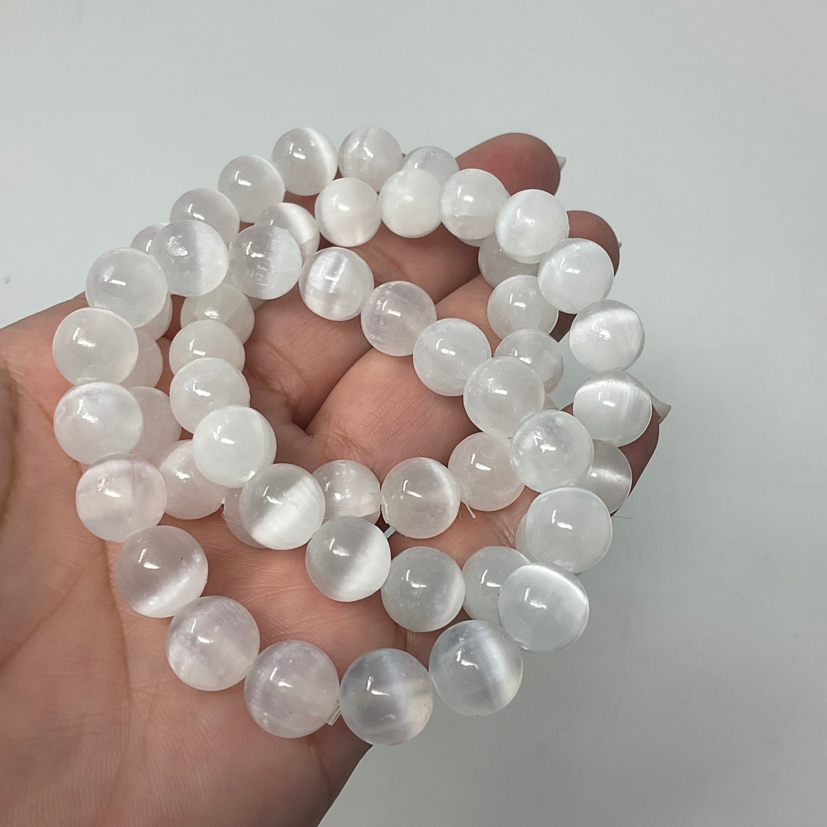 Selenite 10mm Round Bracelet