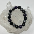 Amethyst Triple Protection 12mm 3-Piece Round Bracelet Set (3 Minerals on 1 Bracelet - WorldWideMinerals-beads