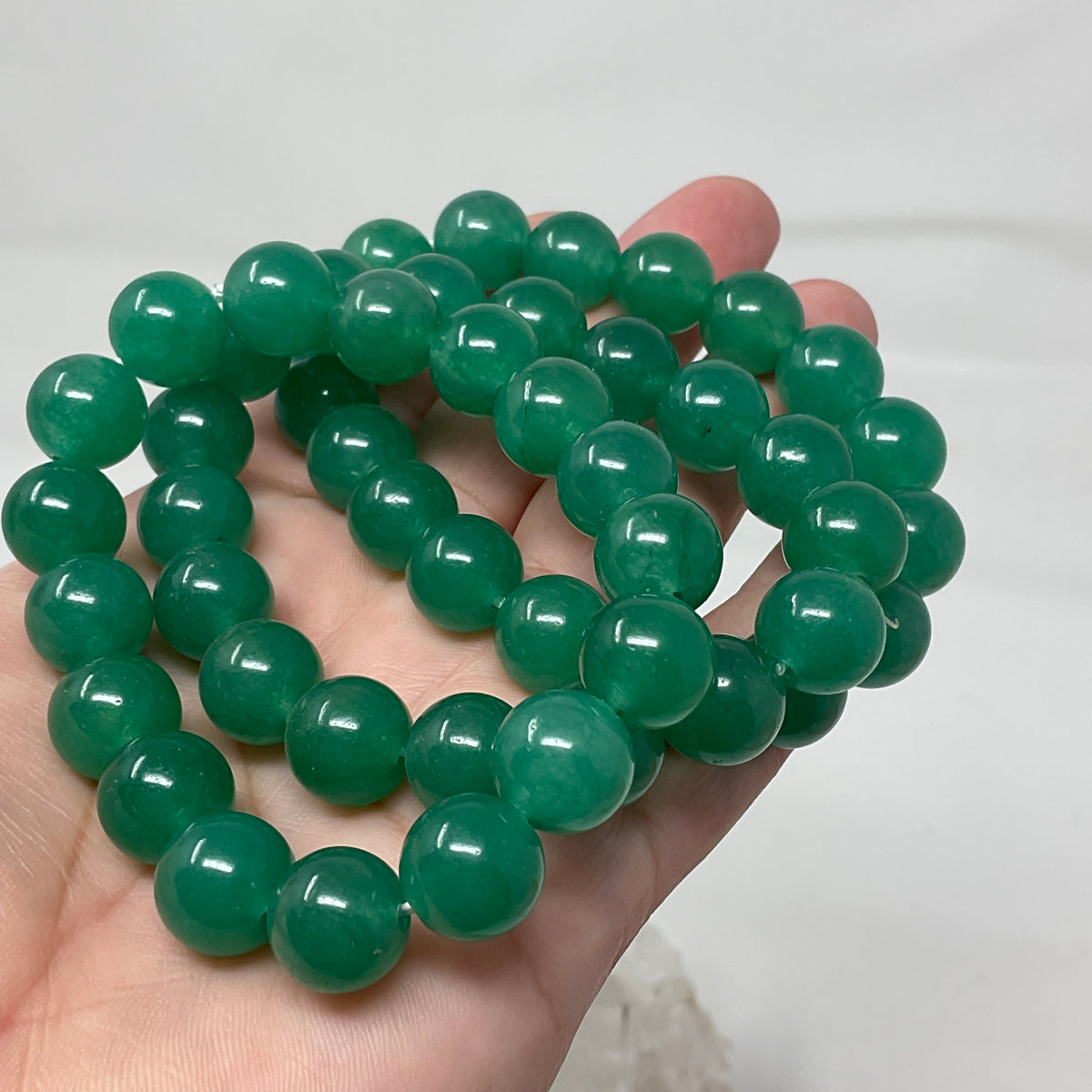 Green Aventurine 12mm 3-Piece Round Bracelet Set - WorldWideMinerals-beads