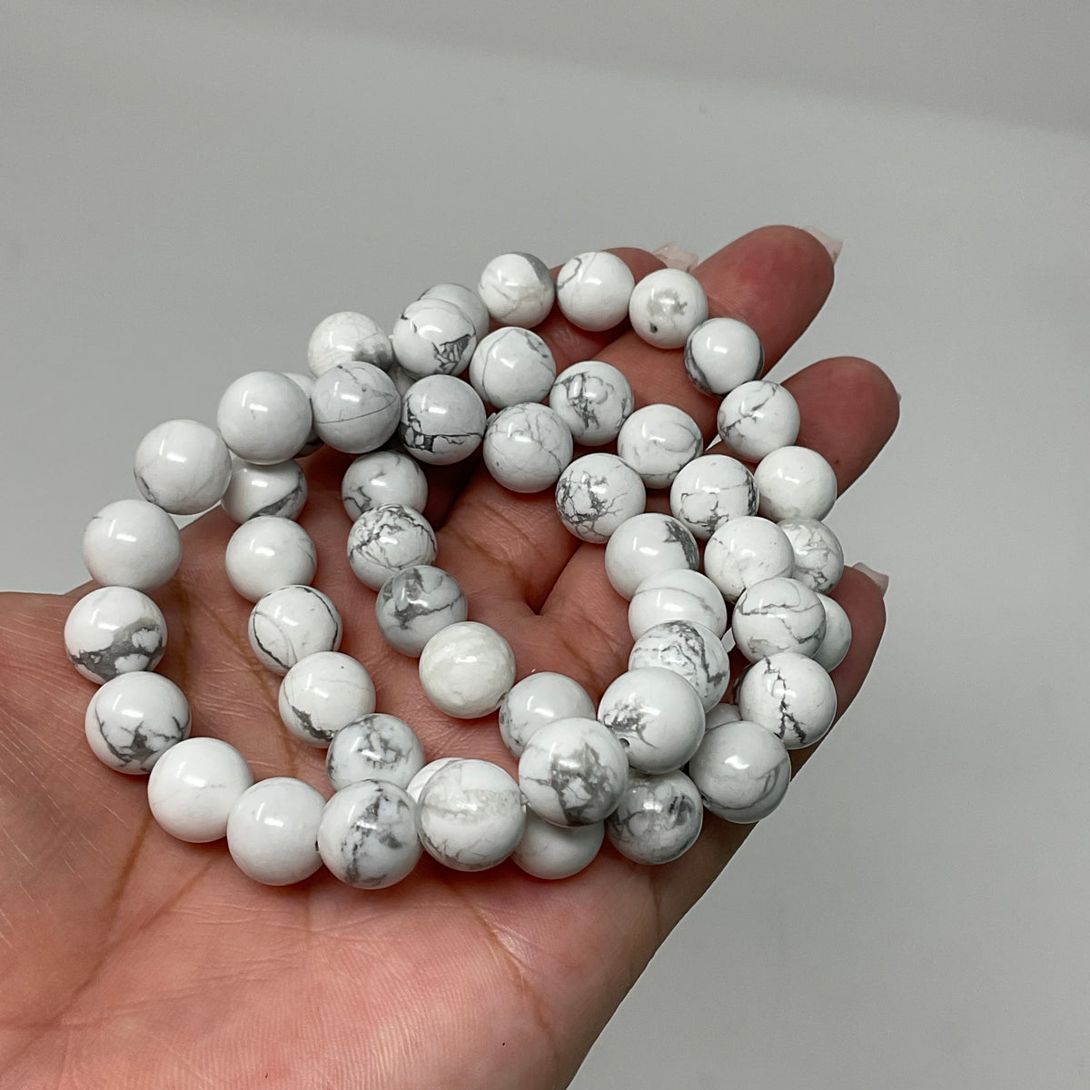 White Howlite 10mm Round Bracelet