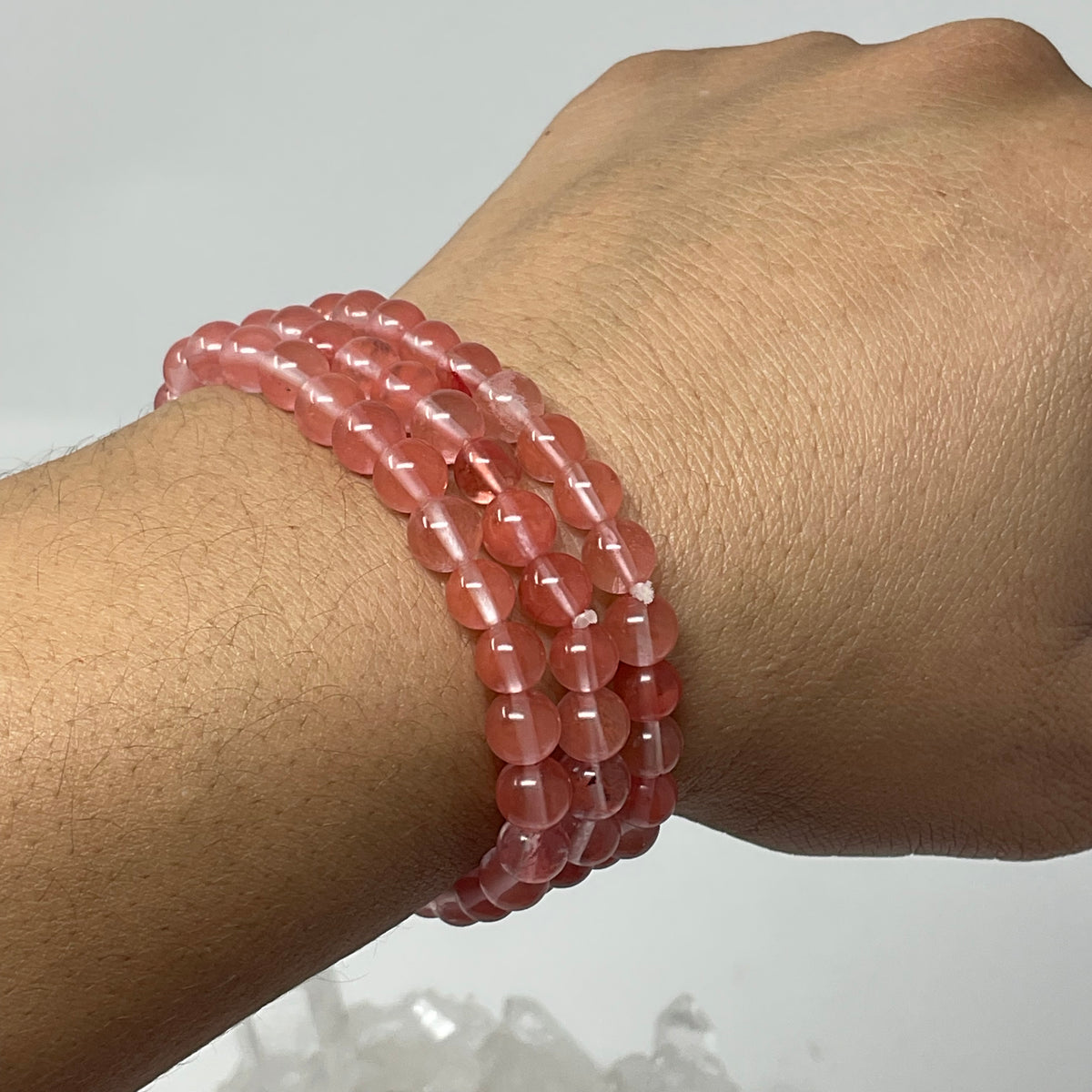 Cherry Quartz 6mm Round Bracelet