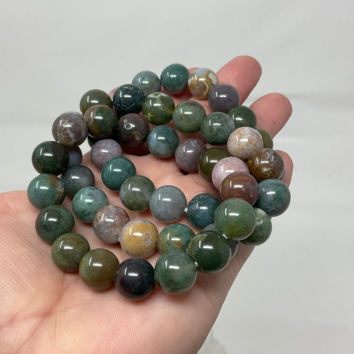 Fancy Jasper 12mm 3-Piece Round Bracelet Set - WorldWideMinerals-beads