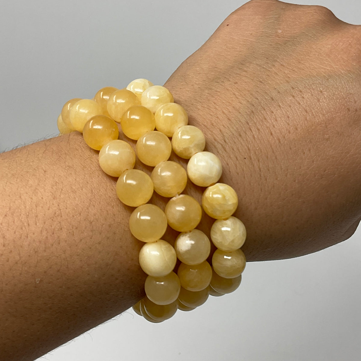 Aragonite 10mm Round Bracelet