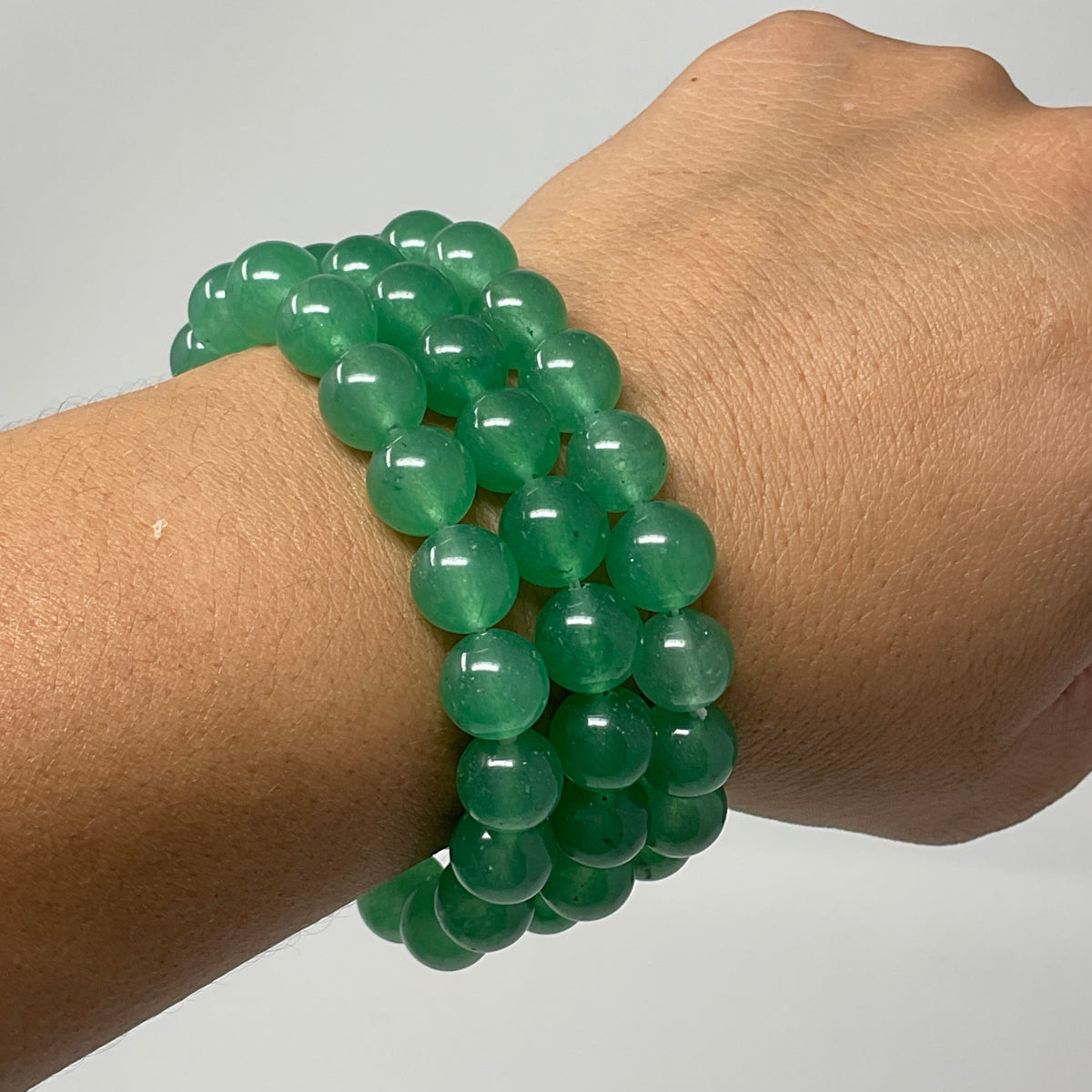 Green Aventurine 10MM 3-Piece Round Bracelet Set