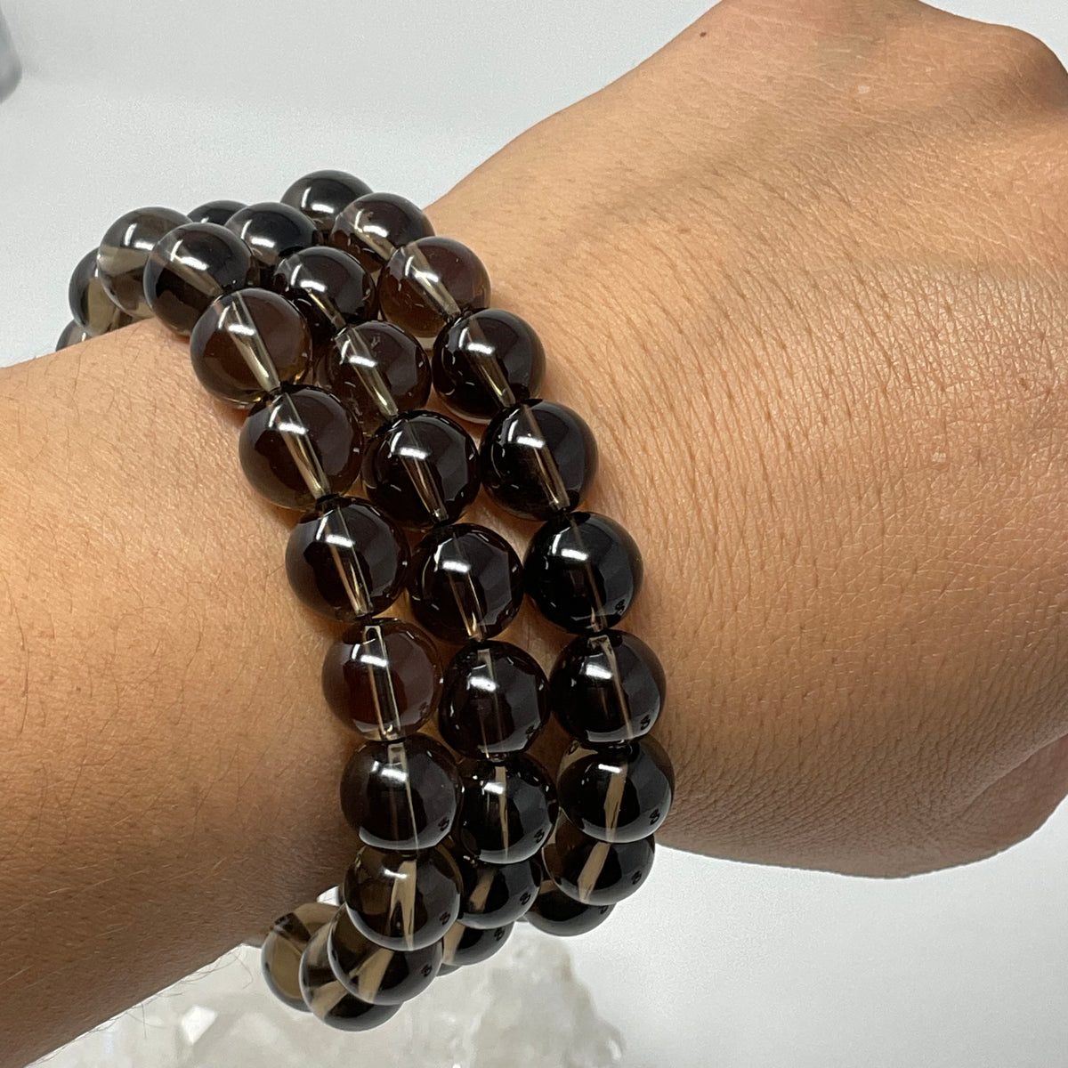 Smoky Quartz 10mm Round Bracelet