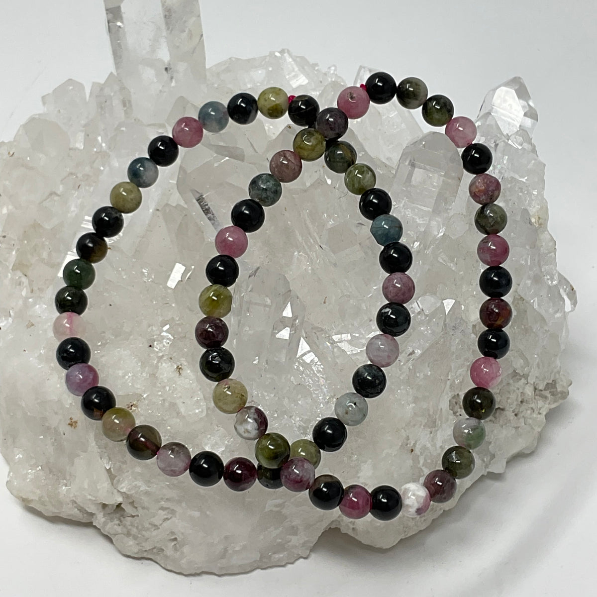 Multi-Color Tourmaline 6mm 2-Piece Round Bracelet Set