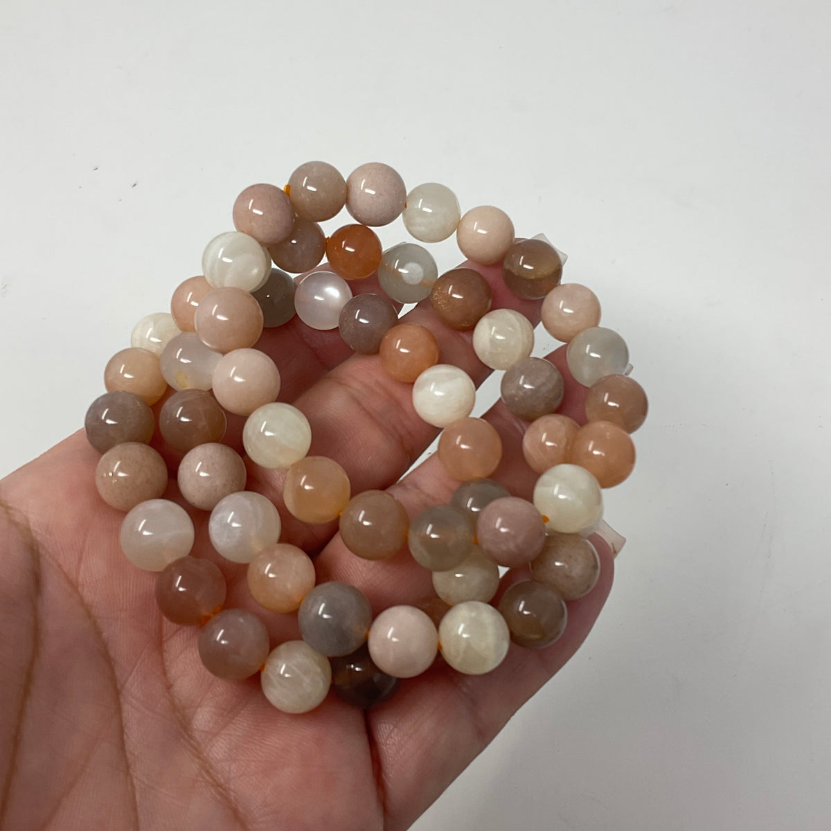 Multi-Color Moonstone 10mm 2-Piece Round Bracelet Set