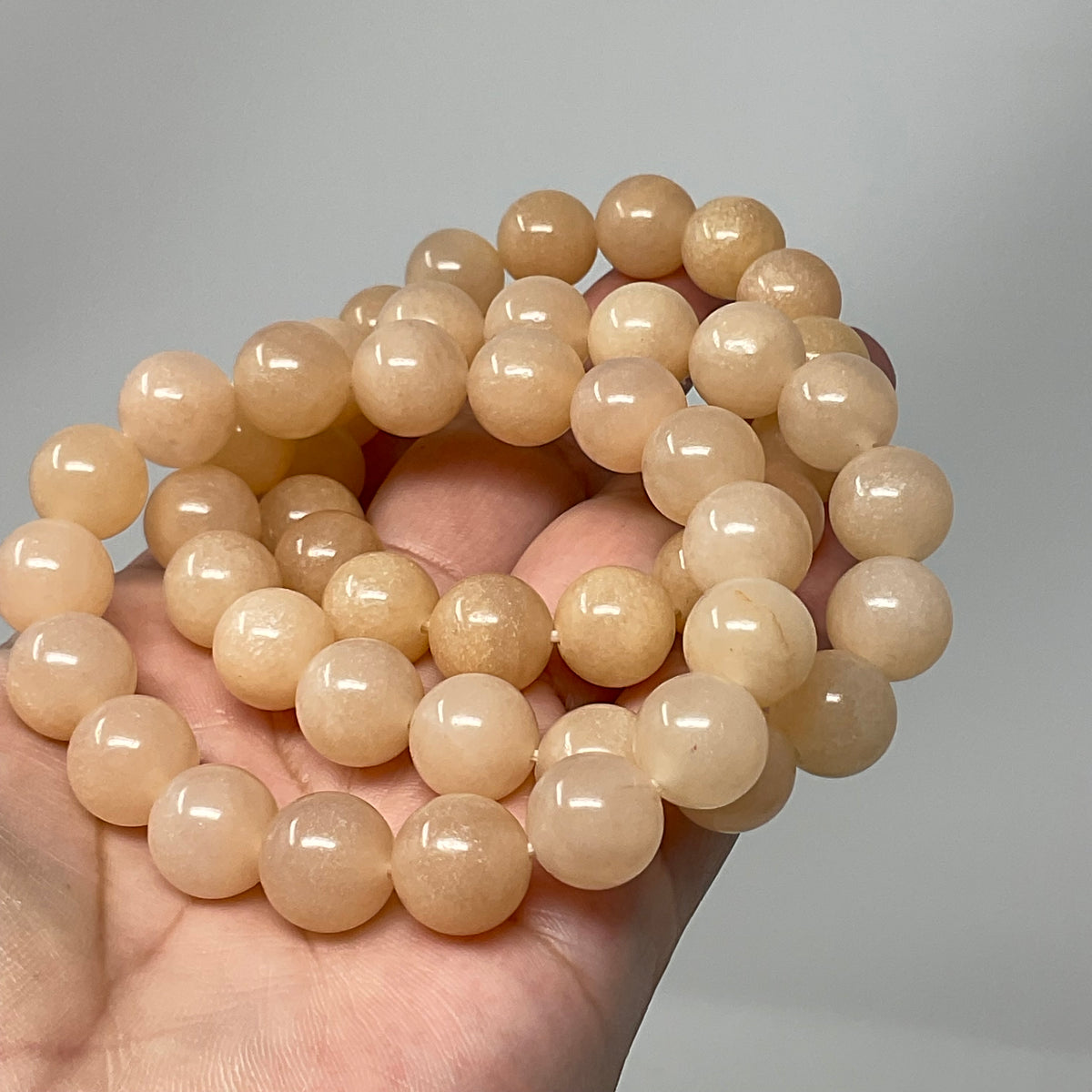 Peach Aventurine 12MM Round Bracelet