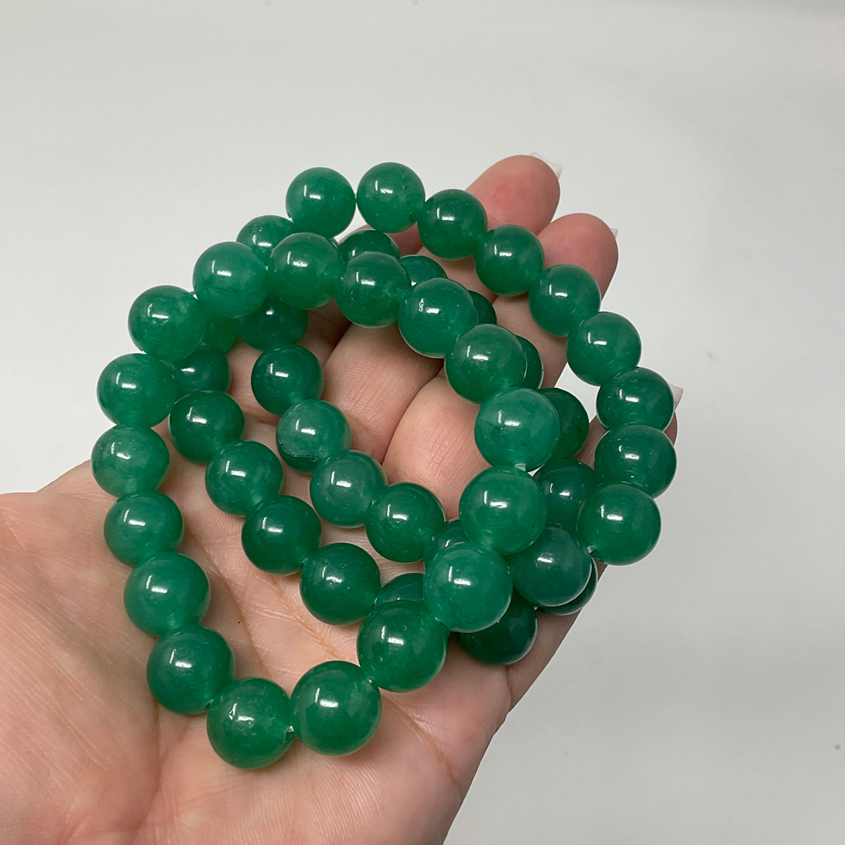 Green Aventurine 12mm 3-Piece Round Bracelet Set