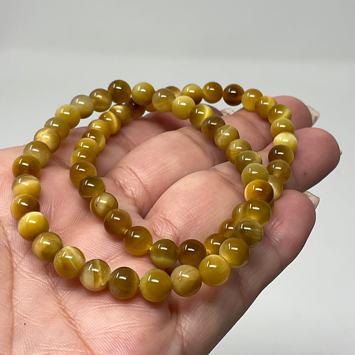 Honey Tiger Eye 6mm 2-Piece Round Bracelet Set