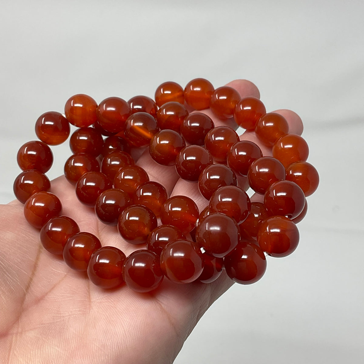 Carnelian 12mm Round Bracelet - WorldWideMinerals-beads