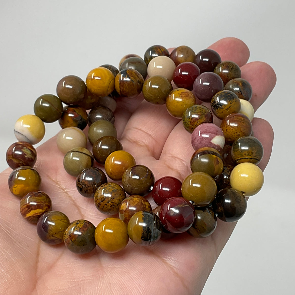 Mookaite 10MM 3-Piece Round Bracelet Set