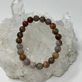 Red Petrified Wood 8MM Round Bracelet - WorldWideMinerals-beads