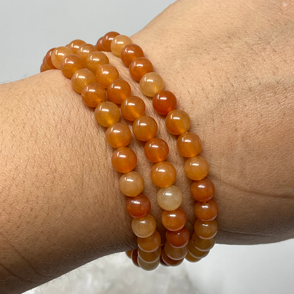 Red Aventurine 6mm 3-Piece Round Bracelet Set