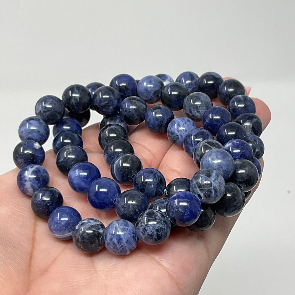 Sodalite 10mm 3-Piece Round Bracelet